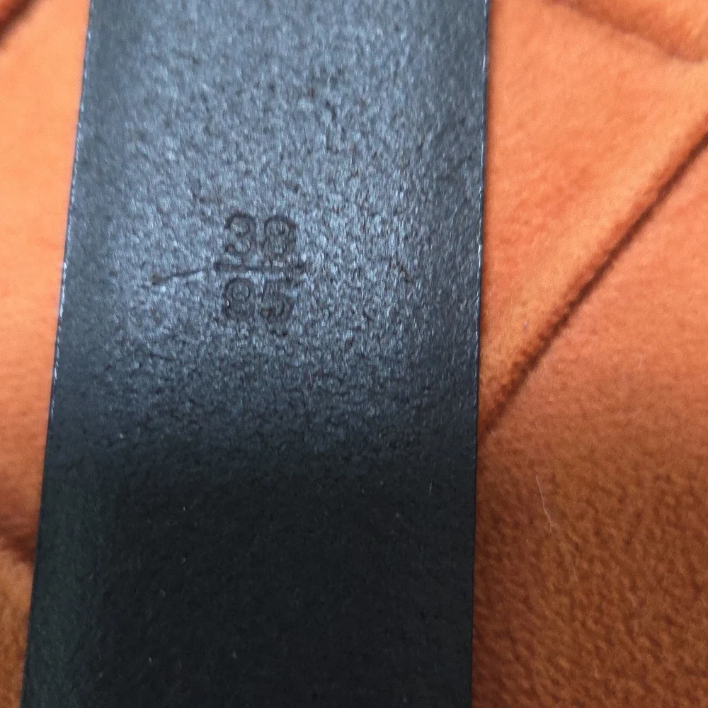 Ralph Lauren Belt Black Solid Buckle Leather Men's Size 38 Embossed NEW